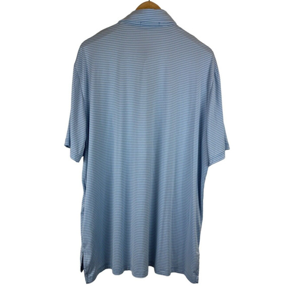 RLX Ralph Lauren Golf Polo Blue Stripe Men's‎ XL Cactus Logo Arizona Desert - Picture 5 of 5